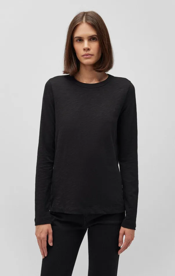 Women Long Sleeve Crew Neck In Black Mavi Jeans Tops and TShirts Women Long Sleeve Crew Neck In Black Mavi Jeans Tops and TShirts