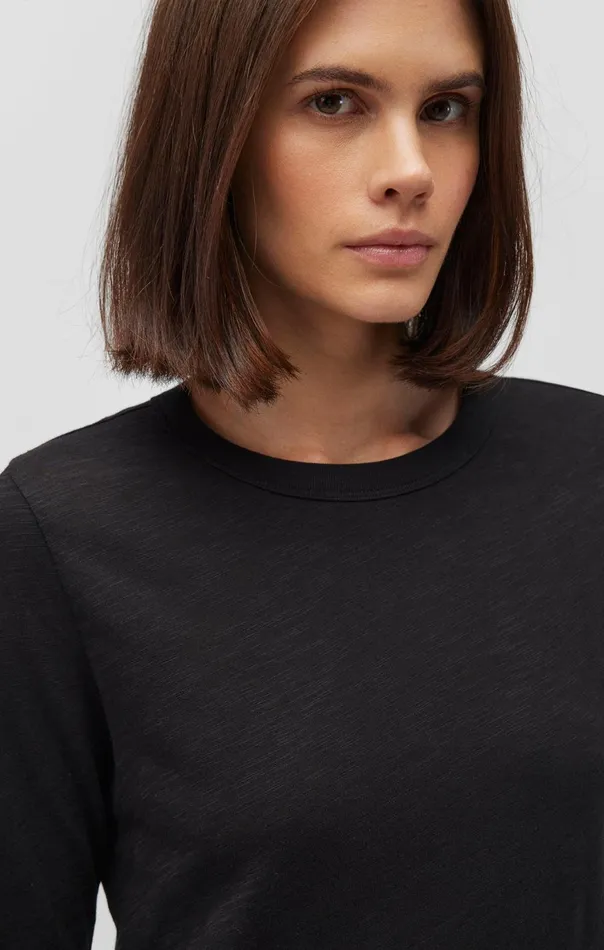 Women Long Sleeve Crew Neck In Black Mavi Jeans Tops and TShirts Women Long Sleeve Crew Neck In Black Mavi Jeans Tops and TShirts