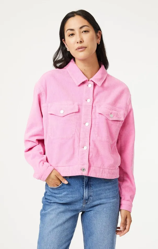 Women Maren Crop Jacket In Pink Cord Mavi Jeans Jackets