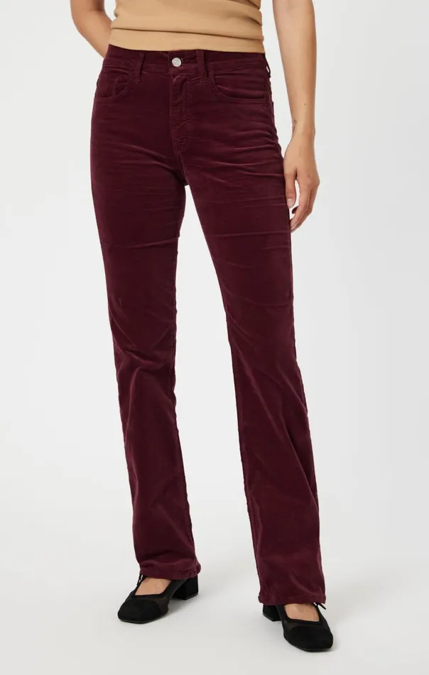 Women Maria Flare In Magenta Velvet Mavi Jeans Pants