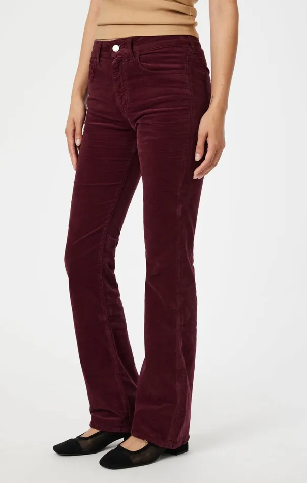 Women Maria Flare In Magenta Velvet Mavi Jeans Pants