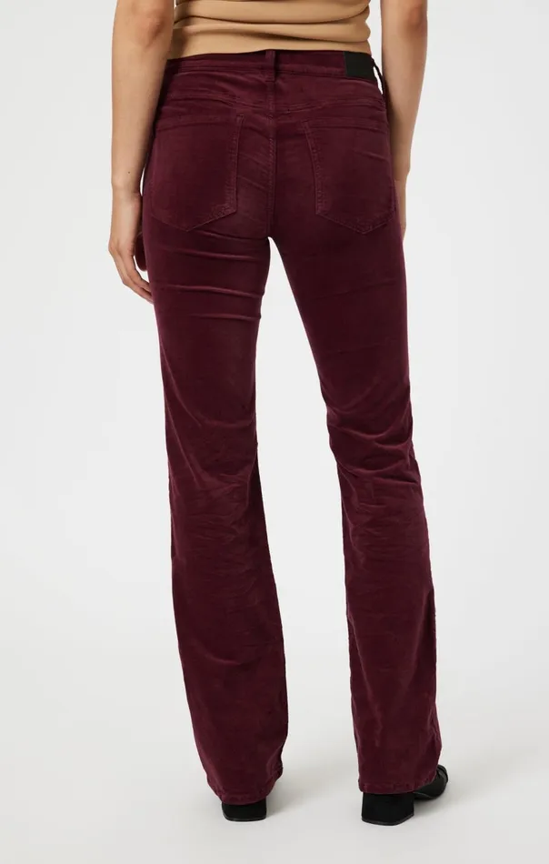 Women Maria Flare In Magenta Velvet Mavi Jeans Pants
