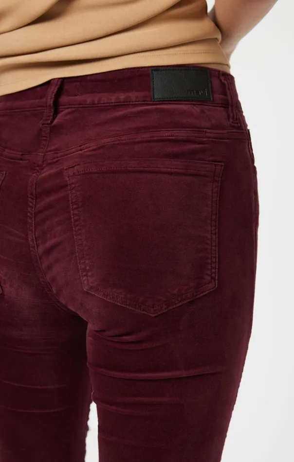 Women Maria Flare In Magenta Velvet Mavi Jeans Pants