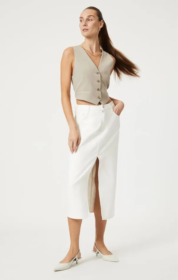 Women Marin Skirt In Off White Denim Mavi Jeans Dresses and Skirts Women Marin Skirt In Off White Denim Mavi Jeans Dresses and Skirts