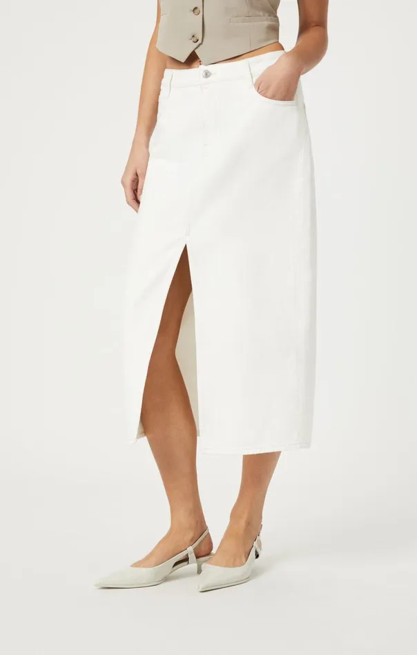 Women Marin Skirt In Off White Denim Mavi Jeans Dresses and Skirts Women Marin Skirt In Off White Denim Mavi Jeans Dresses and Skirts