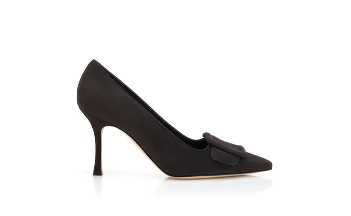 Women Maysale Manolo Blahnik MAYSALEPUMP 90 Charcoal Suede Buckle Detail Pumps Women Maysale Manolo Blahnik MAYSALEPUMP 90 Charcoal Suede Buckle Detail Pumps