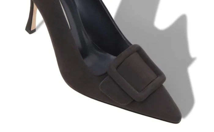 Women Maysale Manolo Blahnik MAYSALEPUMP 90 Charcoal Suede Buckle Detail Pumps Women Maysale Manolo Blahnik MAYSALEPUMP 90 Charcoal Suede Buckle Detail Pumps