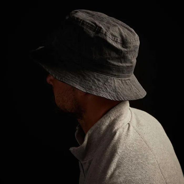 WomenMen Hats James Perse Cotton Metal Poplin Bucket Hat Carbon Pigment