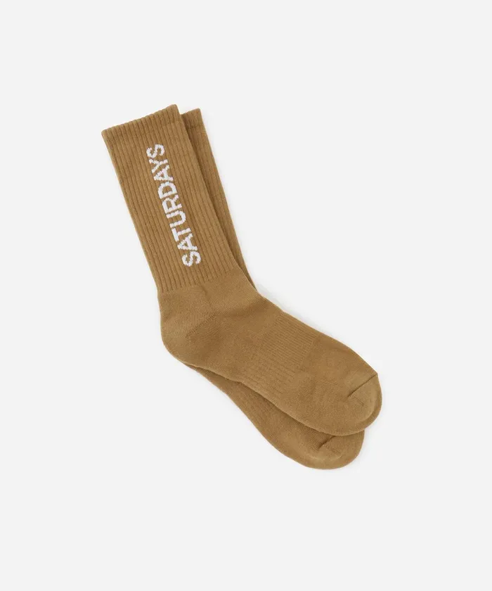 WomenMen Saturdays NYC Socks Logo Sock Camel