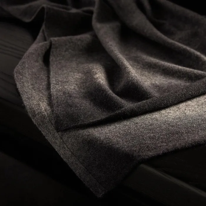 WomenMen Scarves James Perse Dip Dye Cashmere Scarf Grey Feltblack