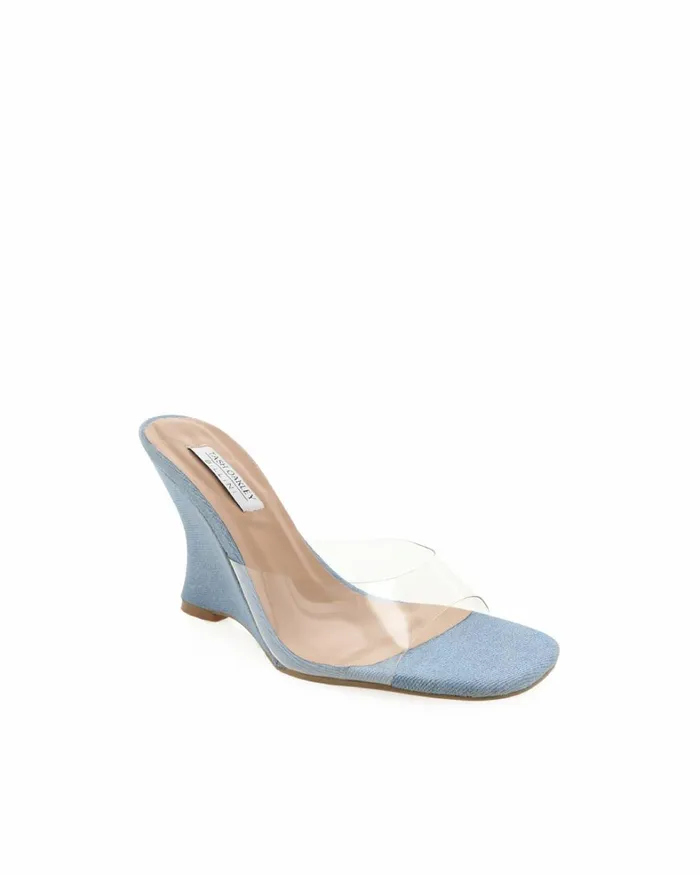 Women Mules Billini MANHATTAN 8211 BLUE DENIMCLEAR
