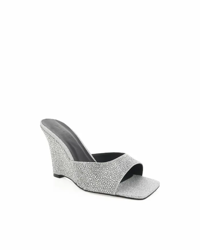 Women Mules Billini MARIA 8211 SILVER RHINESTONE