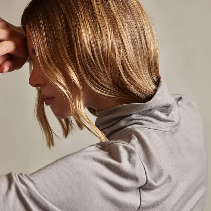 Women Novelty Tops James Perse Tencel Cashmere Turtleneck Dapple
