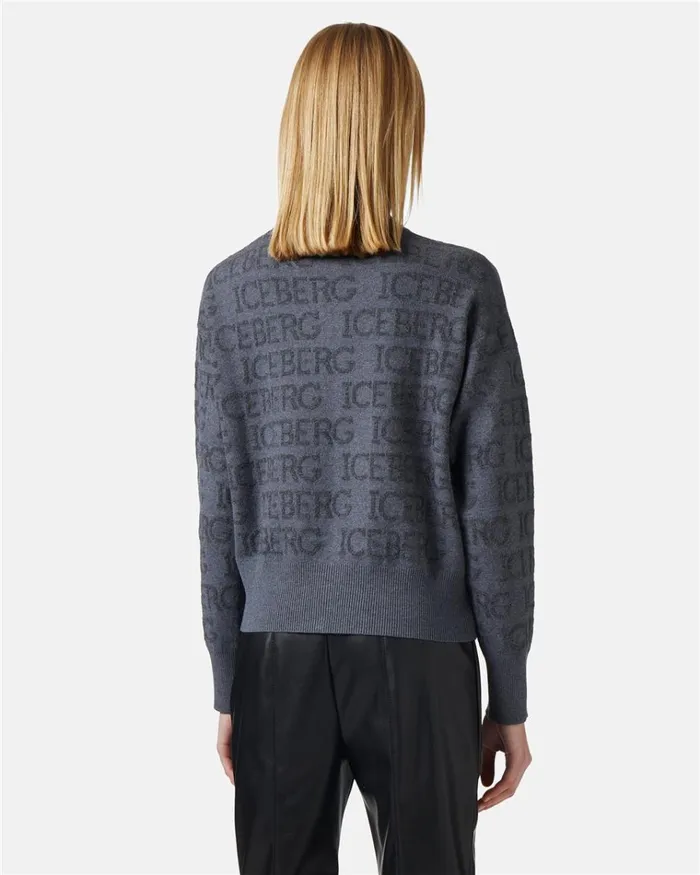 Women OUTERWEAR Iceberg Wool Blend Jacket With Iceberg Logo