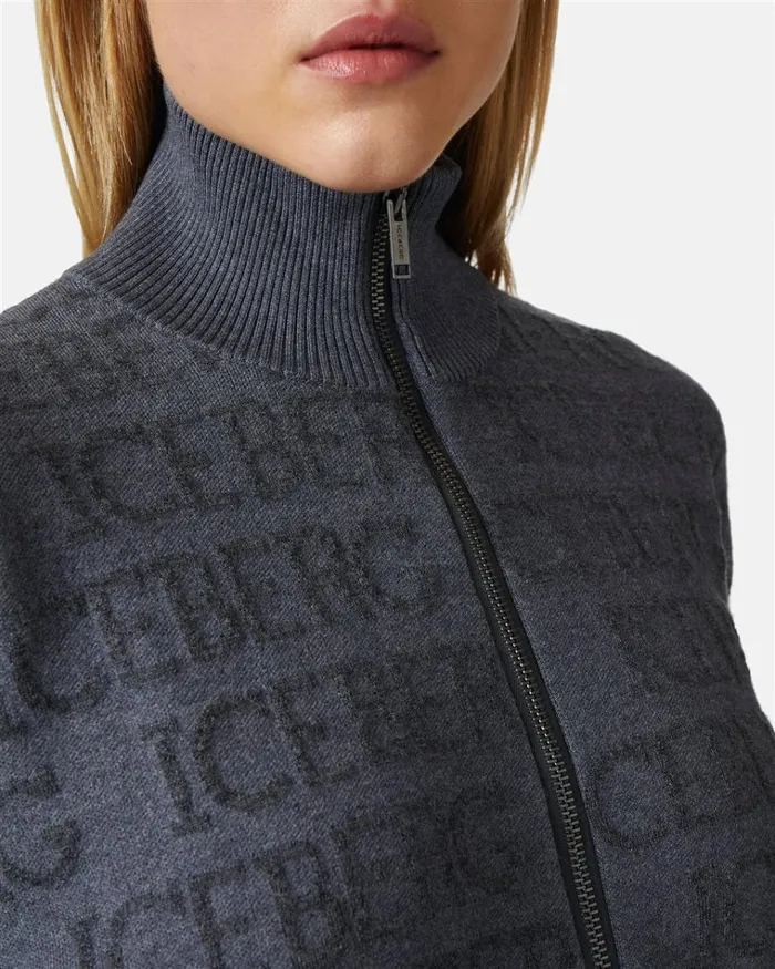 Women OUTERWEAR Iceberg Wool Blend Jacket With Iceberg Logo