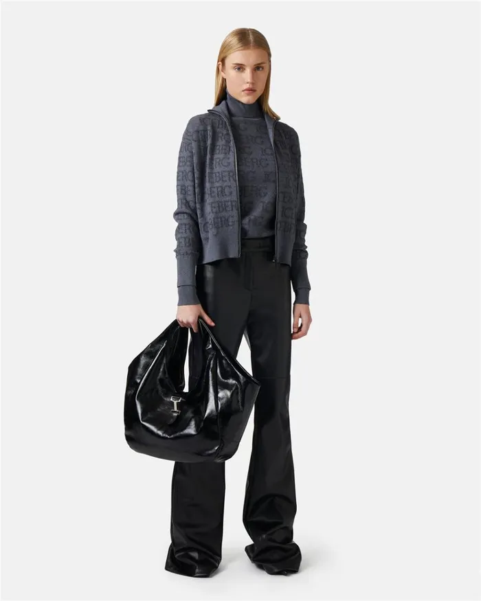 Women OUTERWEAR Iceberg Wool Blend Jacket With Iceberg Logo