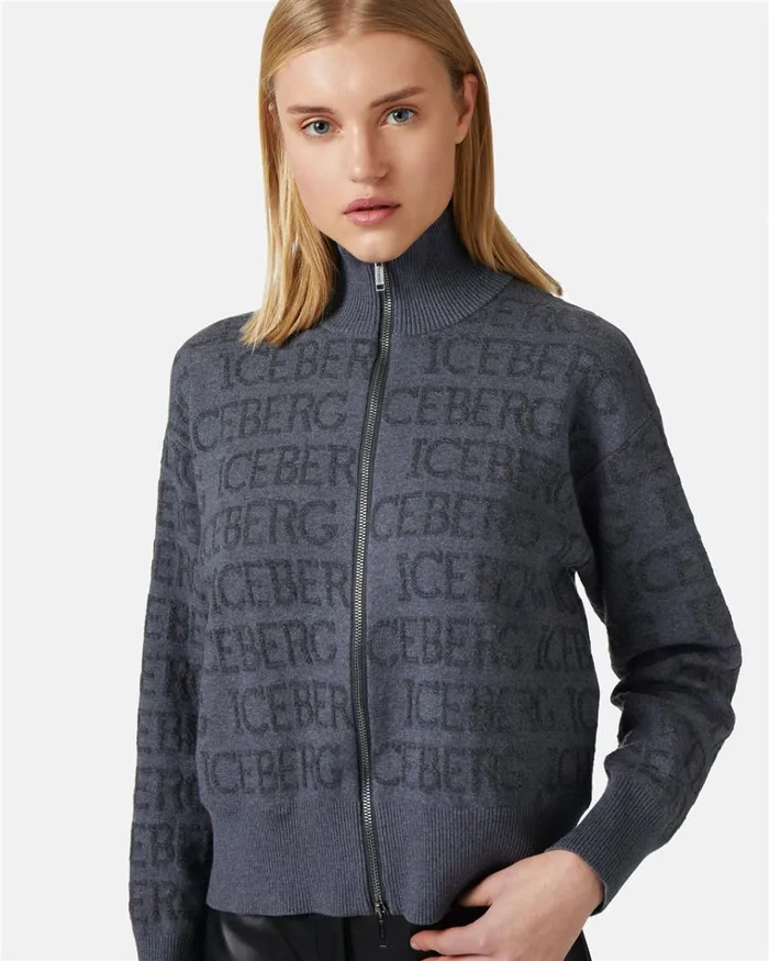Women OUTERWEAR Iceberg Wool Blend Jacket With Iceberg Logo