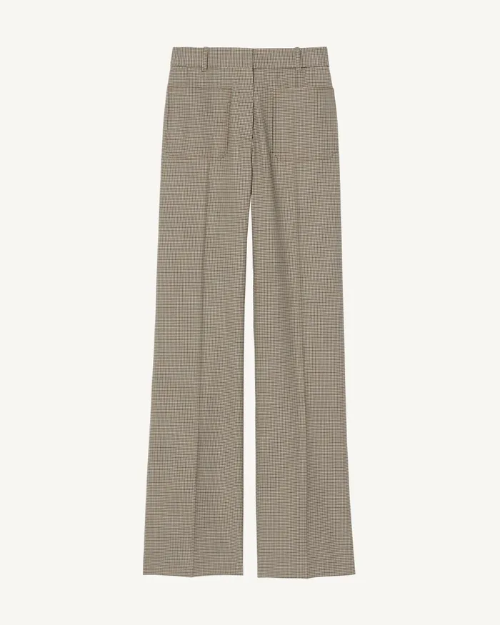 Women Pants and Shorts Nili Lotan CHRISTOPHE PANT Brown Houndstooth