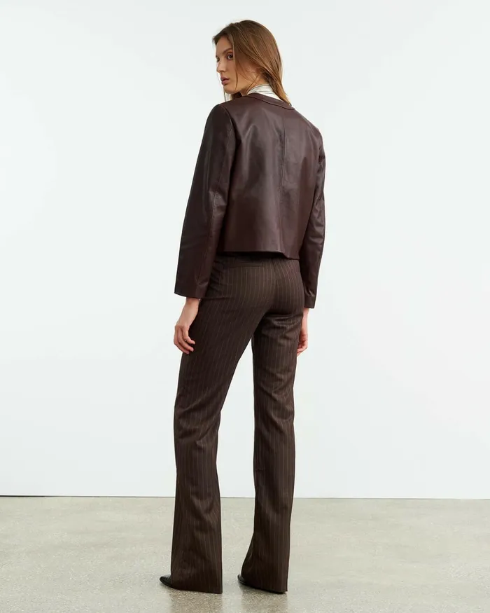 Women Pants and Shorts Nili Lotan CORETTE PANT Brown Pinstripe