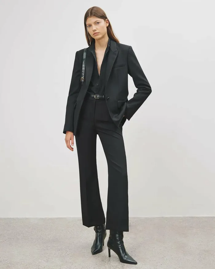 Women Pants and Shorts Nili Lotan CROPPED CORETTE PANT Black