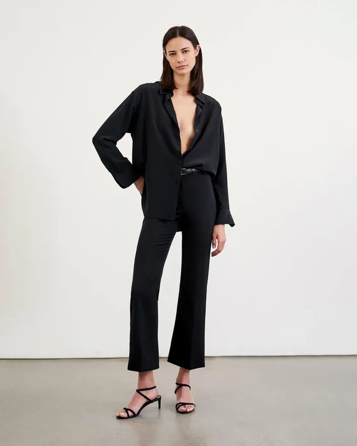 Women Pants and Shorts Nili Lotan CROPPED CORETTE PANT Black