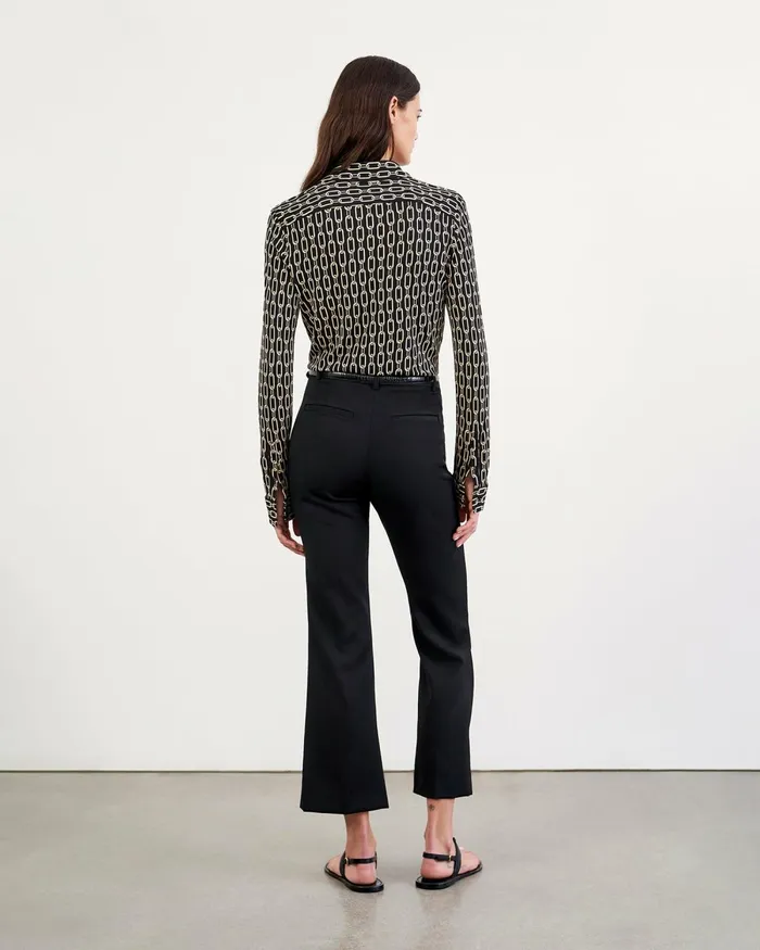 Women Pants and Shorts Nili Lotan CROPPED CORETTE PANT Black