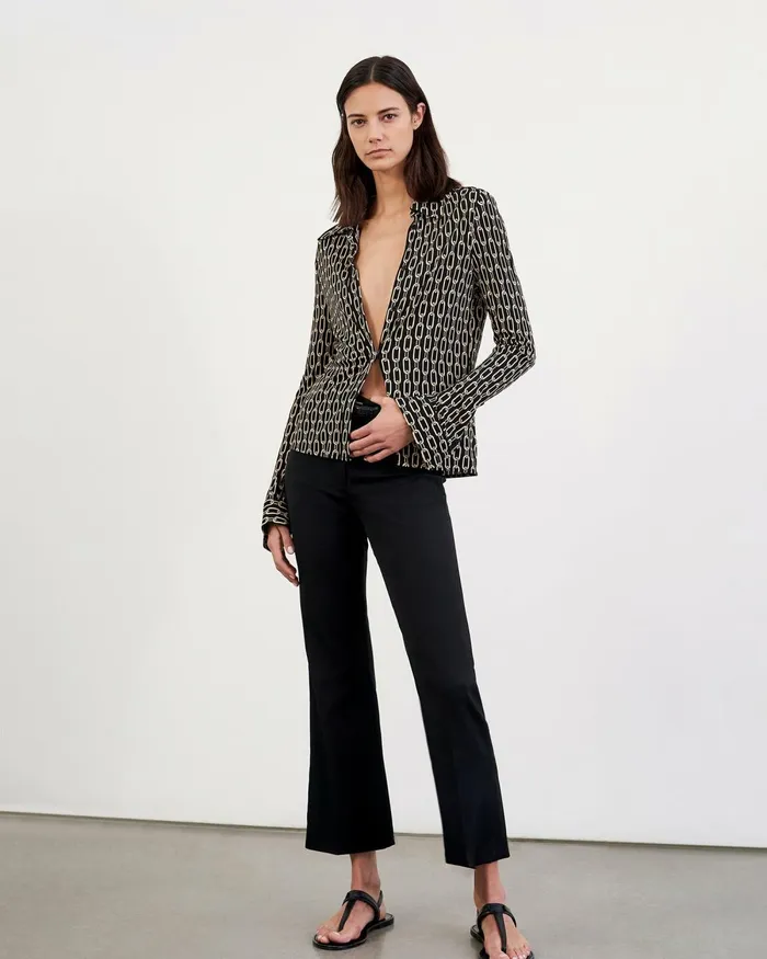 Women Pants and Shorts Nili Lotan CROPPED CORETTE PANT Black