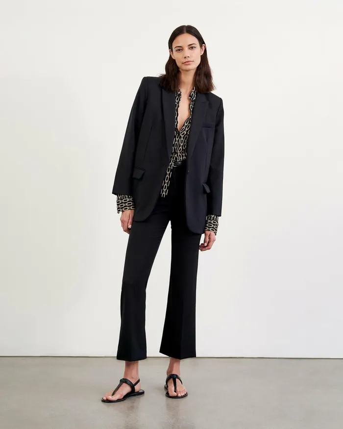 Women Pants and Shorts Nili Lotan CROPPED CORETTE PANT Black