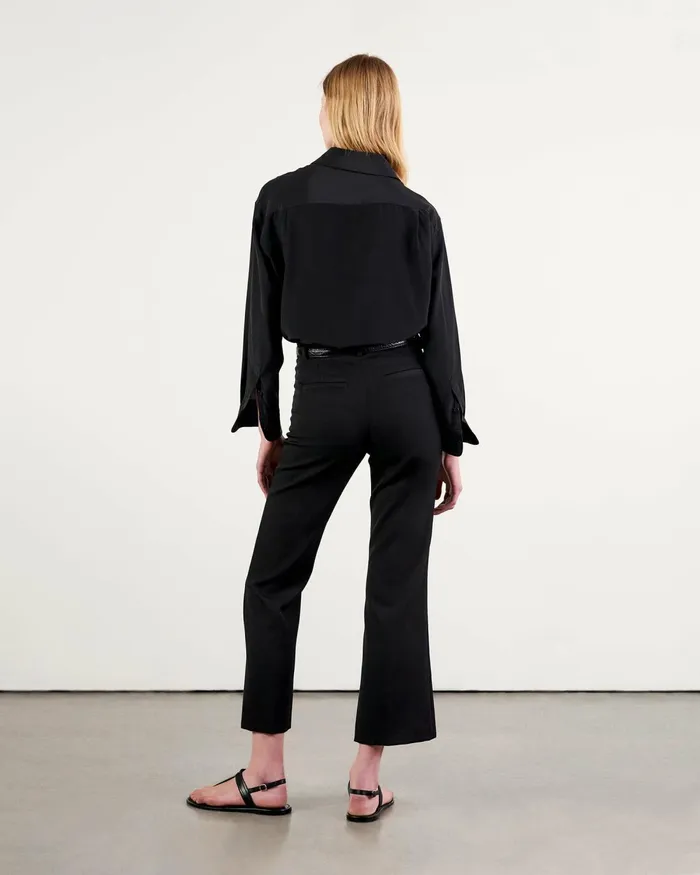 Women Pants and Shorts Nili Lotan CROPPED CORETTE PANT Black