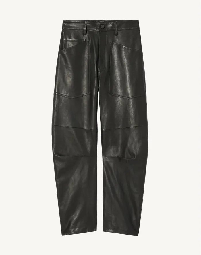 Women Pants and Shorts Nili Lotan SHON LEATHER PANT Black