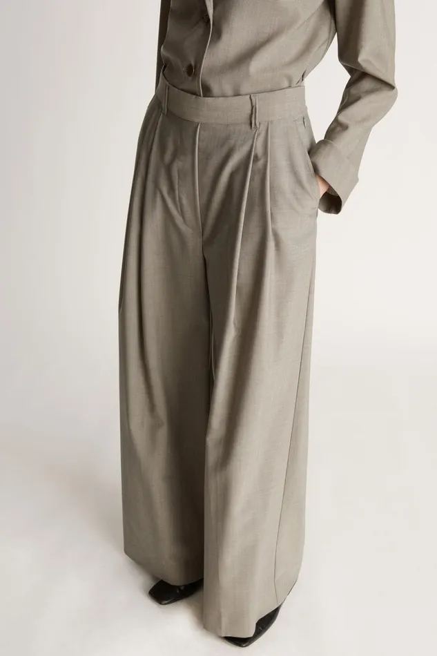 Women Pants And Shorts Lee Mathews Mortimer Wide Leg Pant Oyster