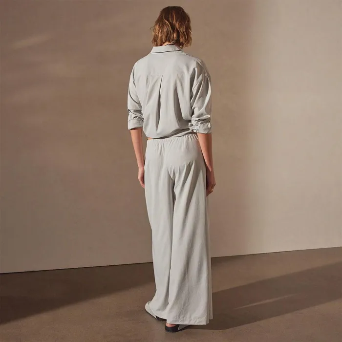 Women PantsDenim James Perse Lightweight Matte Satin Wide Leg Pant Salt