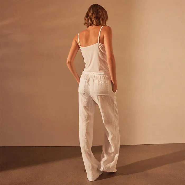 Women PantsDenim James Perse Wide Leg Relaxed Linen Pant White