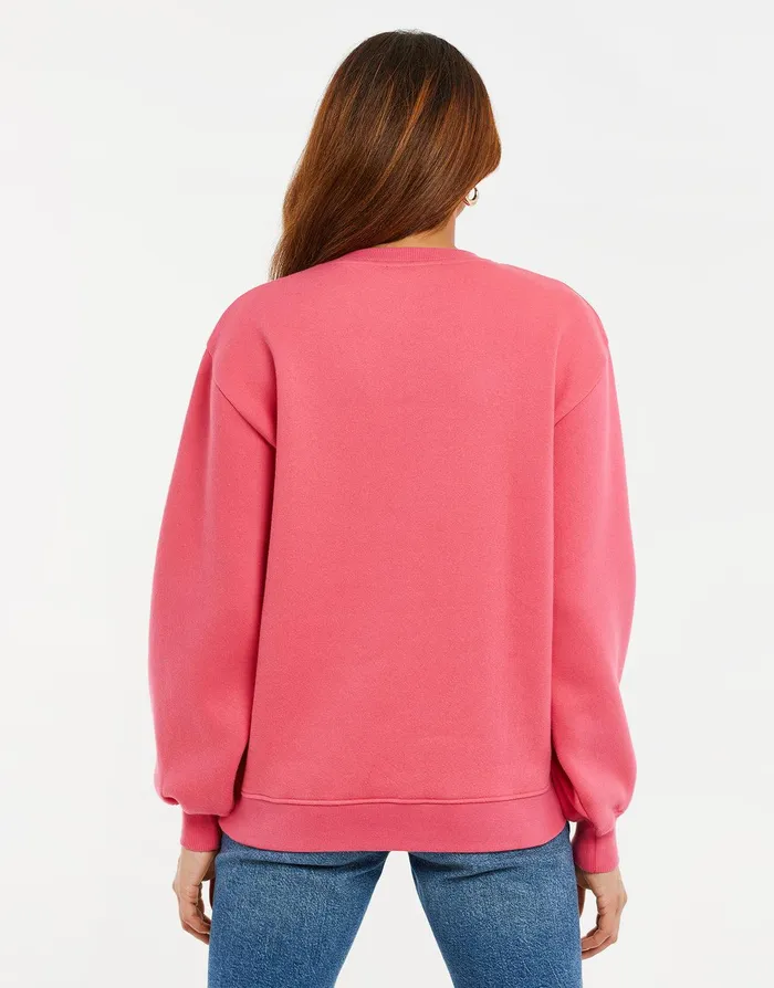 Women Pink Crew Neck Sweatshirt Pink Threadbare Sweatshirts Women Pink Crew Neck Sweatshirt Pink Threadbare Sweatshirts