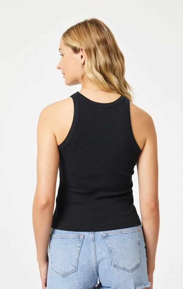 Women Racer Back Tank Top In Black Mavi Jeans Tops and TShirts