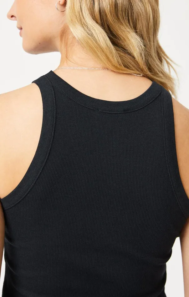 Women Racer Back Tank Top In Black Mavi Jeans Tops and TShirts