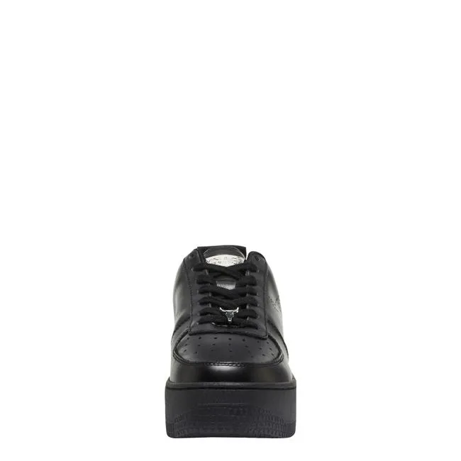 Women Racerr Black Leather Sneakers Windsor Smith Platform Sneakers