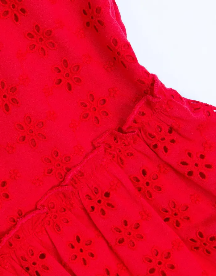 Women Red Broderie Anglaise Cami Strap Tiered Midi Dress Red Threadbare Dresses Women Red Broderie Anglaise Cami Strap Tiered Midi Dress Red Threadbare Dresses