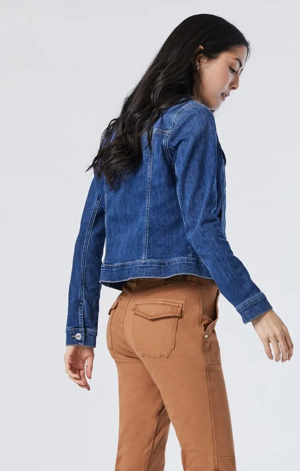 Women Samantha Jacket In Mid Brushed Feather Blue Mavi Jeans Jackets Women Samantha Jacket In Mid Brushed Feather Blue Mavi Jeans Jackets