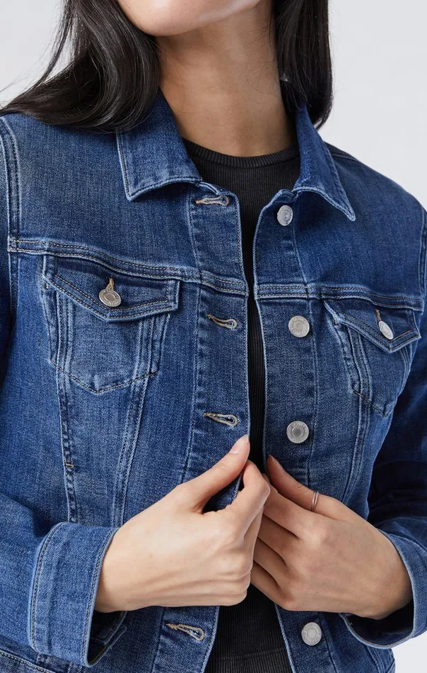 Women Samantha Jacket In Mid Brushed Feather Blue Mavi Jeans Jackets Women Samantha Jacket In Mid Brushed Feather Blue Mavi Jeans Jackets