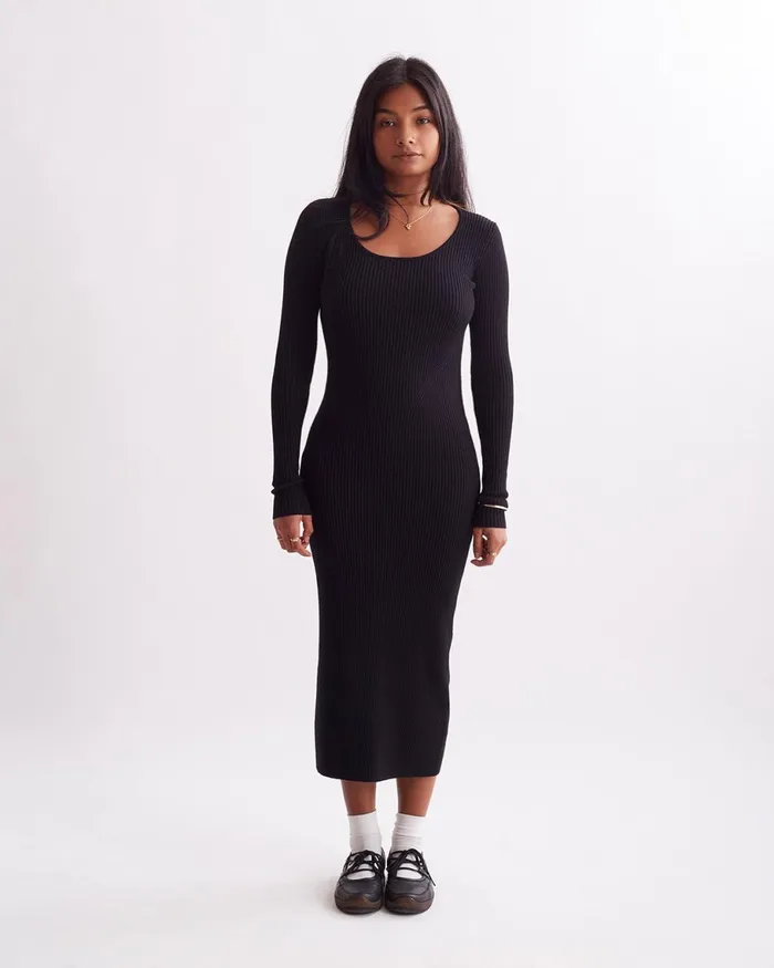 Women Saturdays NYC Dresses Martina Knit Dress Black