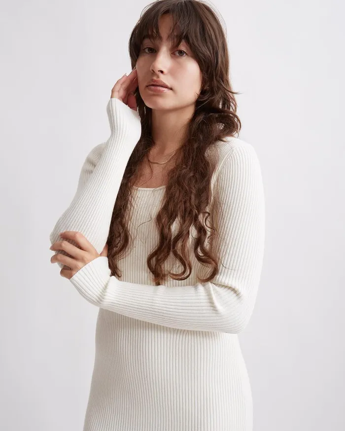 Women Saturdays NYC Dresses Martina Knit Dress Ivory Women Saturdays NYC Dresses Martina Knit Dress Ivory
