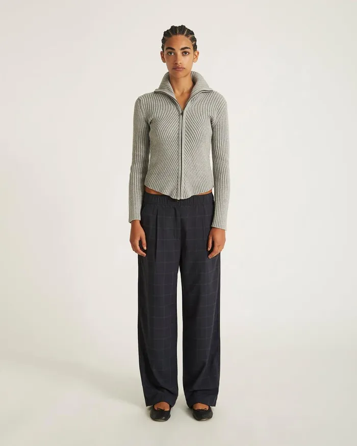 Women Saturdays NYC Knitwear Leah Cashmere Zip Sweater Ashheather Women Saturdays NYC Knitwear Leah Cashmere Zip Sweater Ashheather