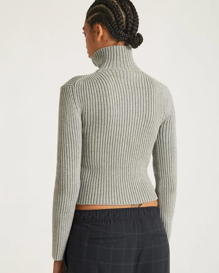 Women Saturdays NYC Knitwear Leah Cashmere Zip Sweater Ashheather Women Saturdays NYC Knitwear Leah Cashmere Zip Sweater Ashheather