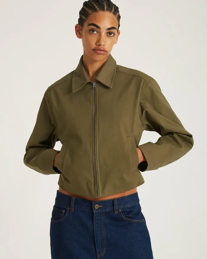 Women Saturdays NYC Outerwear Jiao Sanded Twill Jacket Armygreen Women Saturdays NYC Outerwear Jiao Sanded Twill Jacket Armygreen