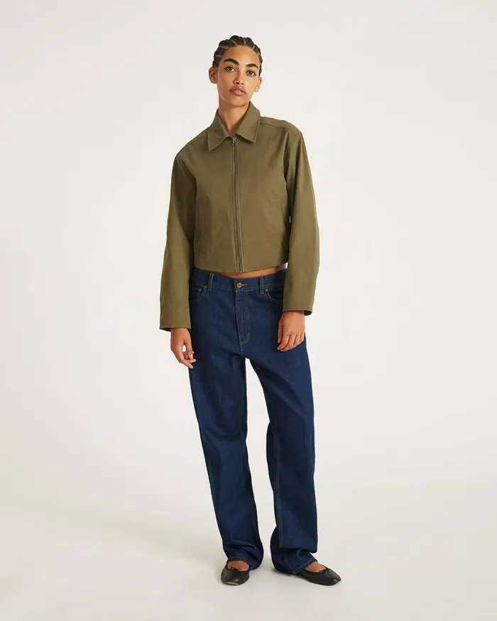 Women Saturdays NYC Outerwear Jiao Sanded Twill Jacket Armygreen Women Saturdays NYC Outerwear Jiao Sanded Twill Jacket Armygreen