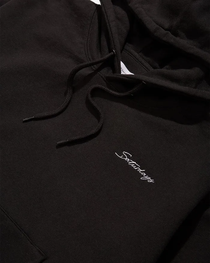 Women Saturdays NYC Sweatshirts and Sweatpants Rivington Script Embroidered Hoodie Black Women Saturdays NYC Sweatshirts and Sweatpants Rivington Script Embroidered Hoodie Black