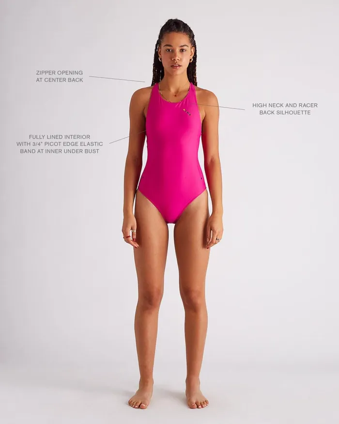Women Saturdays NYC Swimwear All Terrain High Neck Swimsuit Rose Women Saturdays NYC Swimwear All Terrain High Neck Swimsuit Rose