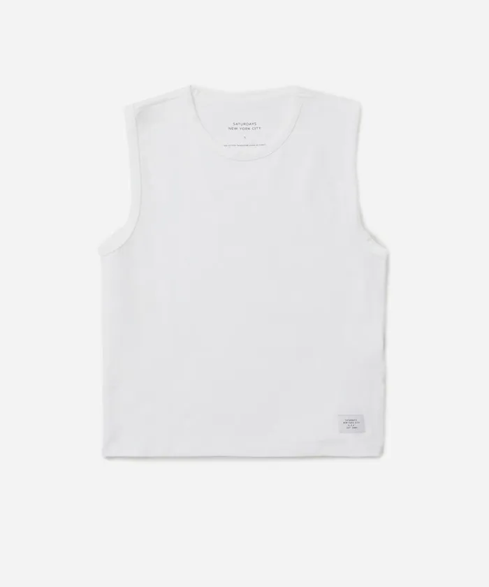 Women Saturdays NYC Tees and Knit Tops Martha Muscle Tank Top White
