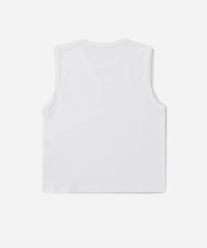 Women Saturdays NYC Tees and Knit Tops Martha Muscle Tank Top White Women Saturdays NYC Tees and Knit Tops Martha Muscle Tank Top White
